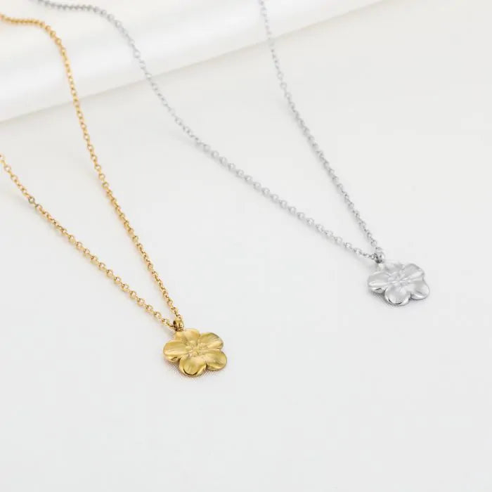 Basic Bloem Necklace 40 cm - Silver