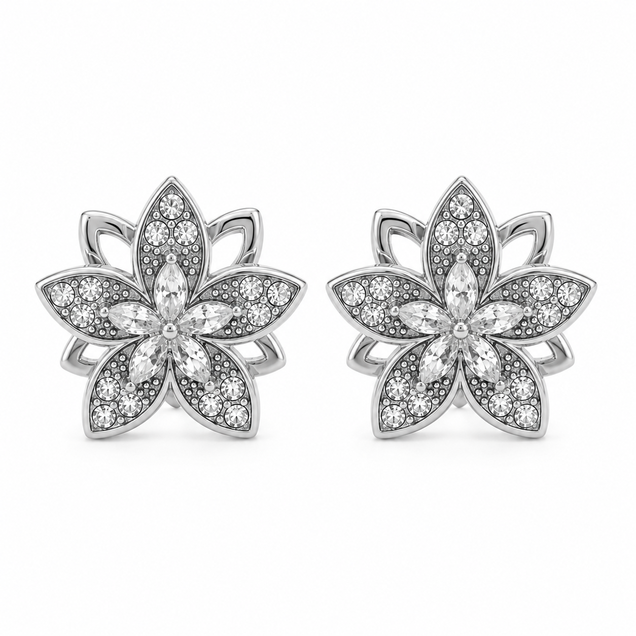 Ear Stud Anti-Stress Flower - Silver