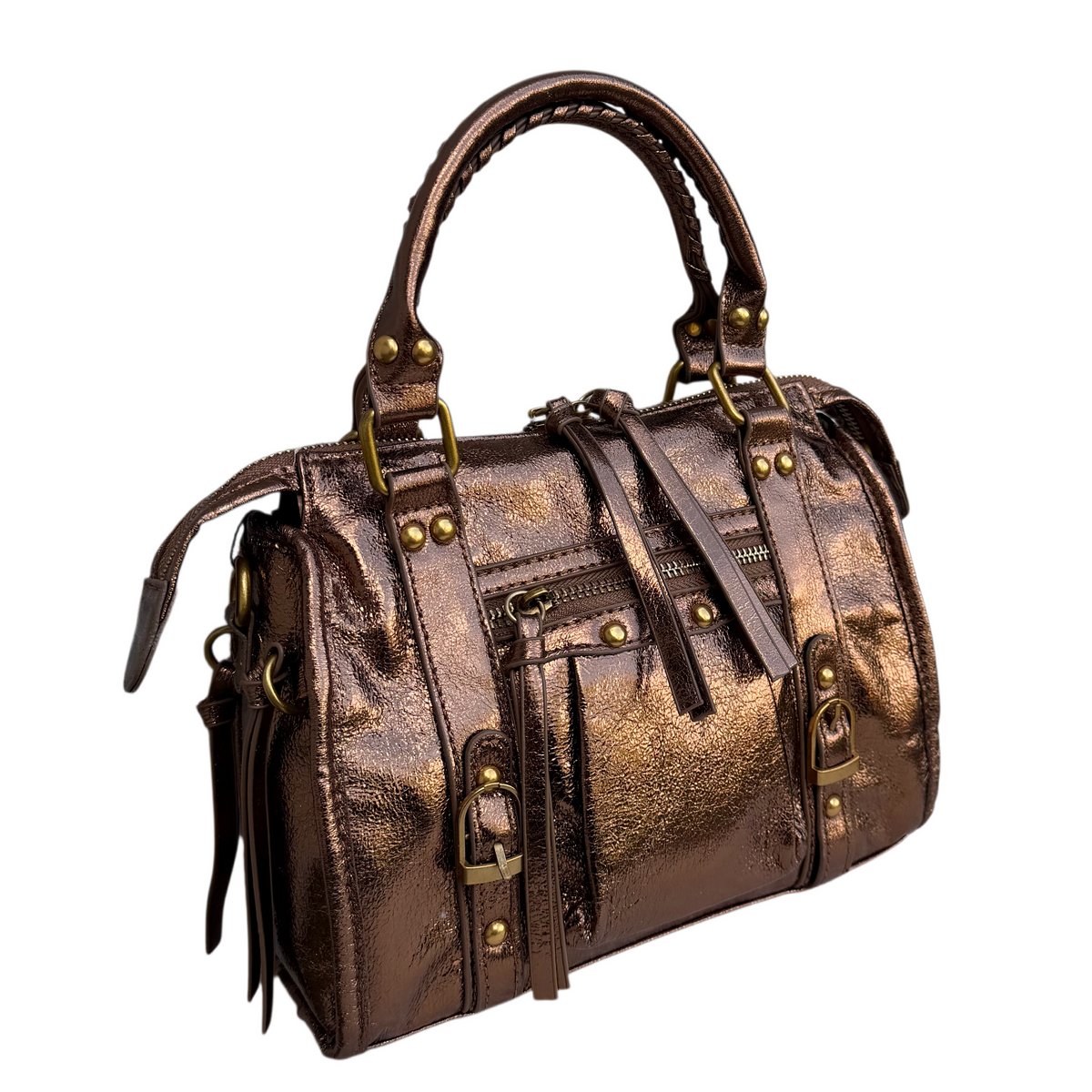 Liv Glitter Medium Tas - Brons