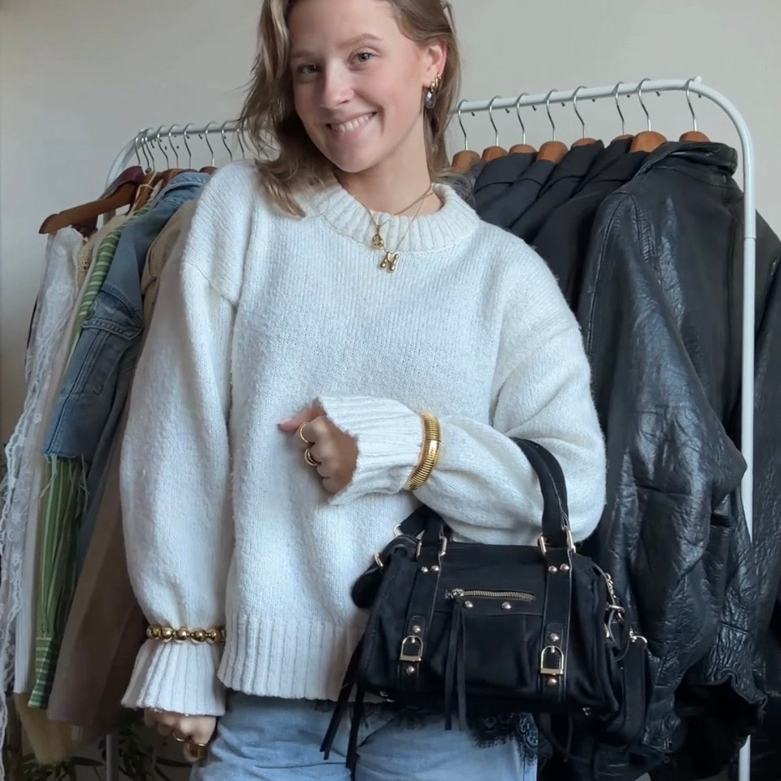 Liv Classic Suède Medium Tas - Zwart