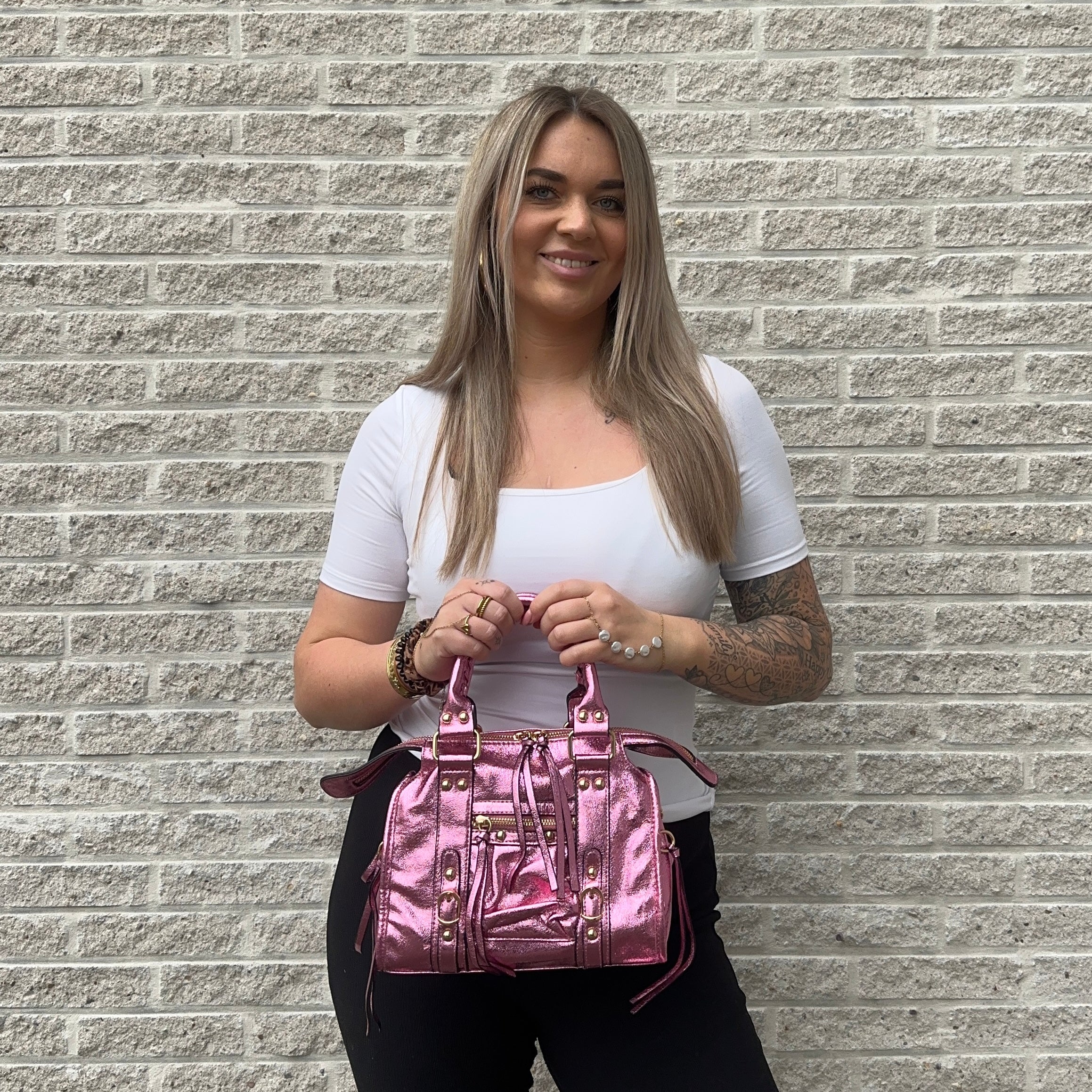 Liv Metallic Medium Tas - Roze