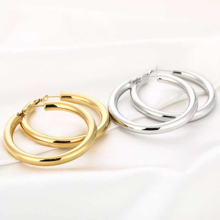 Basic Senna Hoops Earrings - Silver