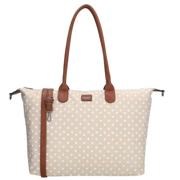 Charm London Buckingham Tas - Polka Dot Beige