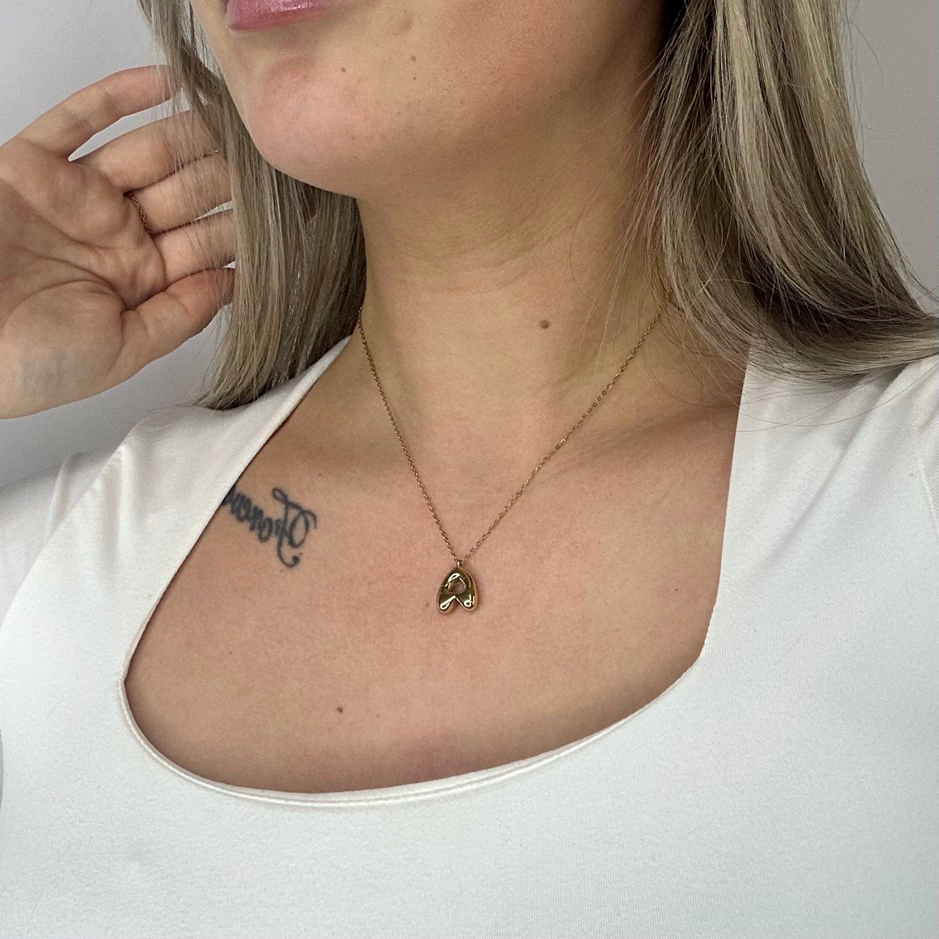Bubble Initial Necklace 40 cm - Gold