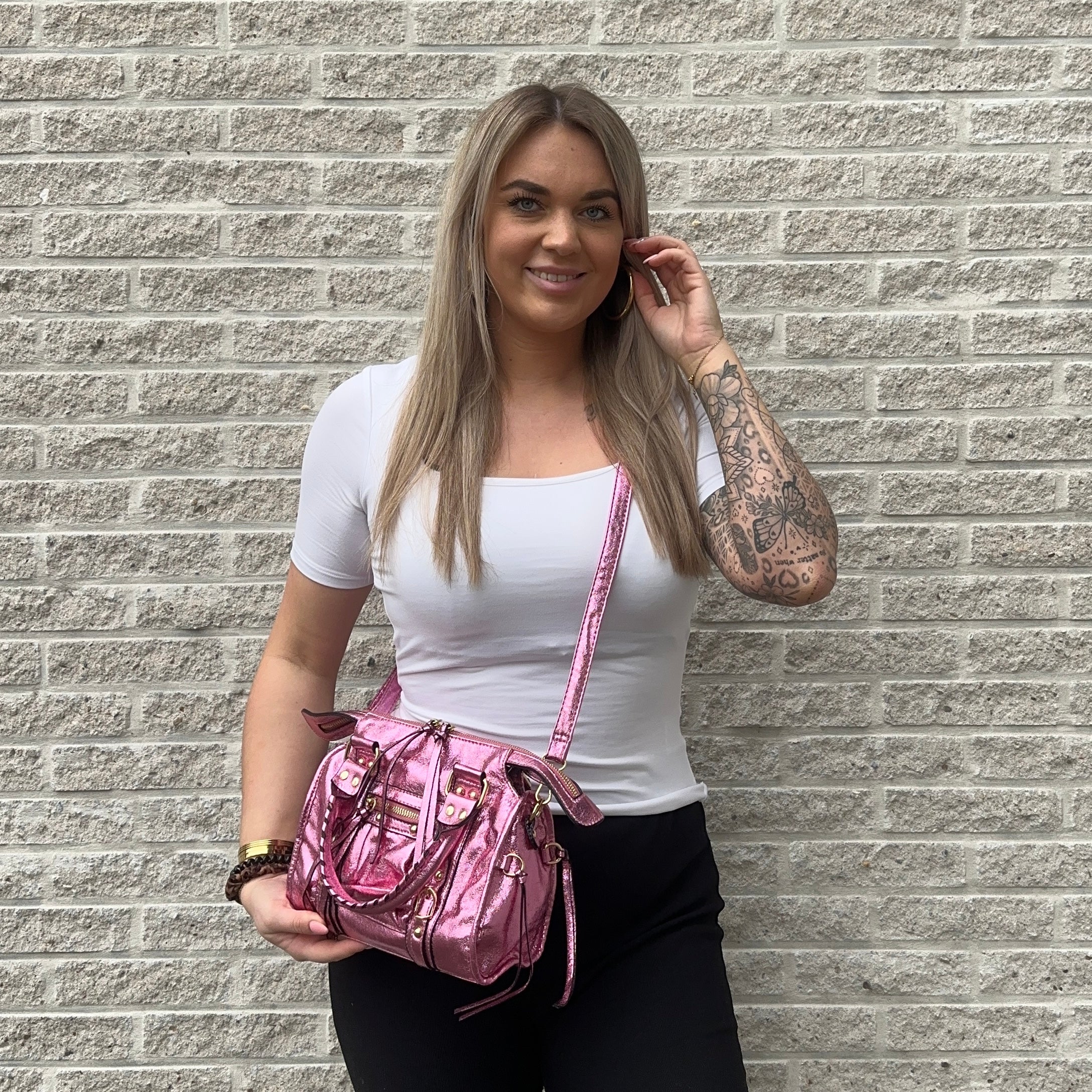 Liv Metallic Medium Tas - Roze
