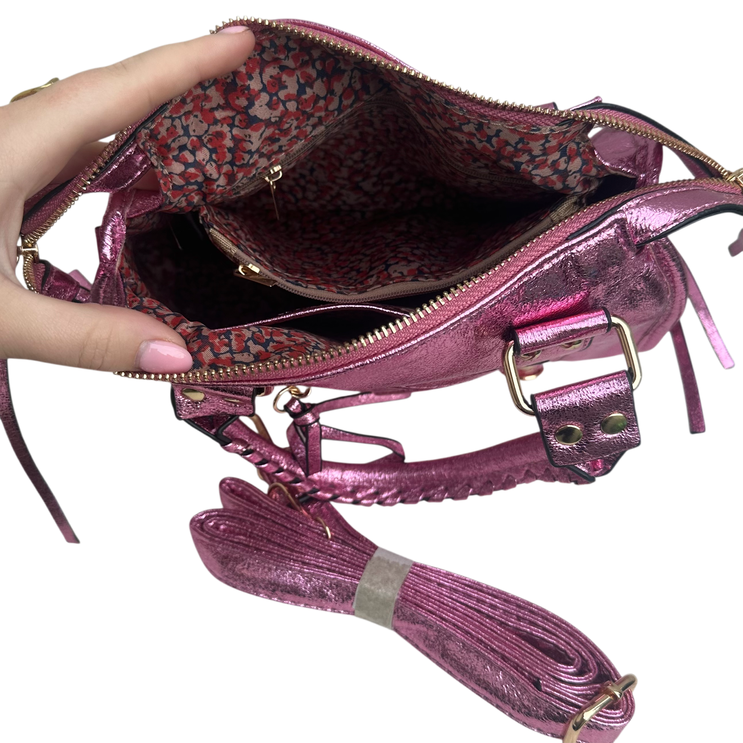 Liv Metallic Medium Tas - Appeltjes Groen