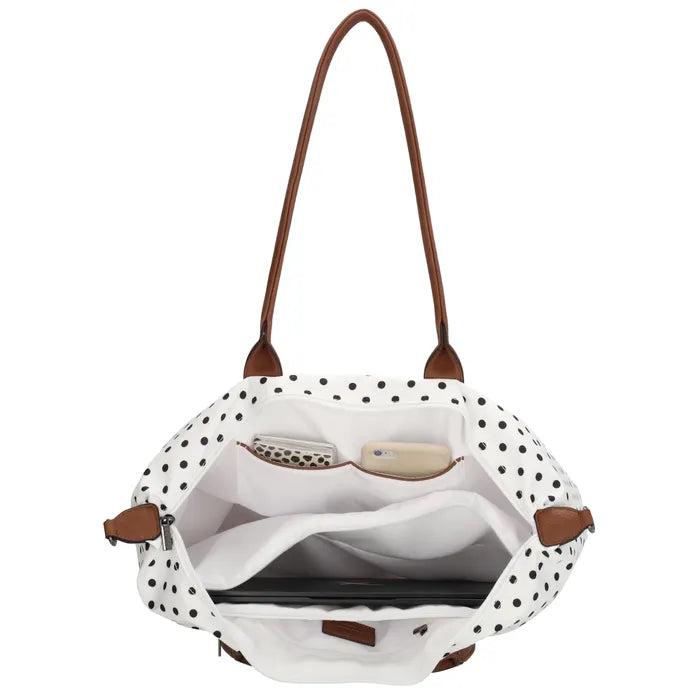 Charm London Buckingham Tas - Polka Dot Wit