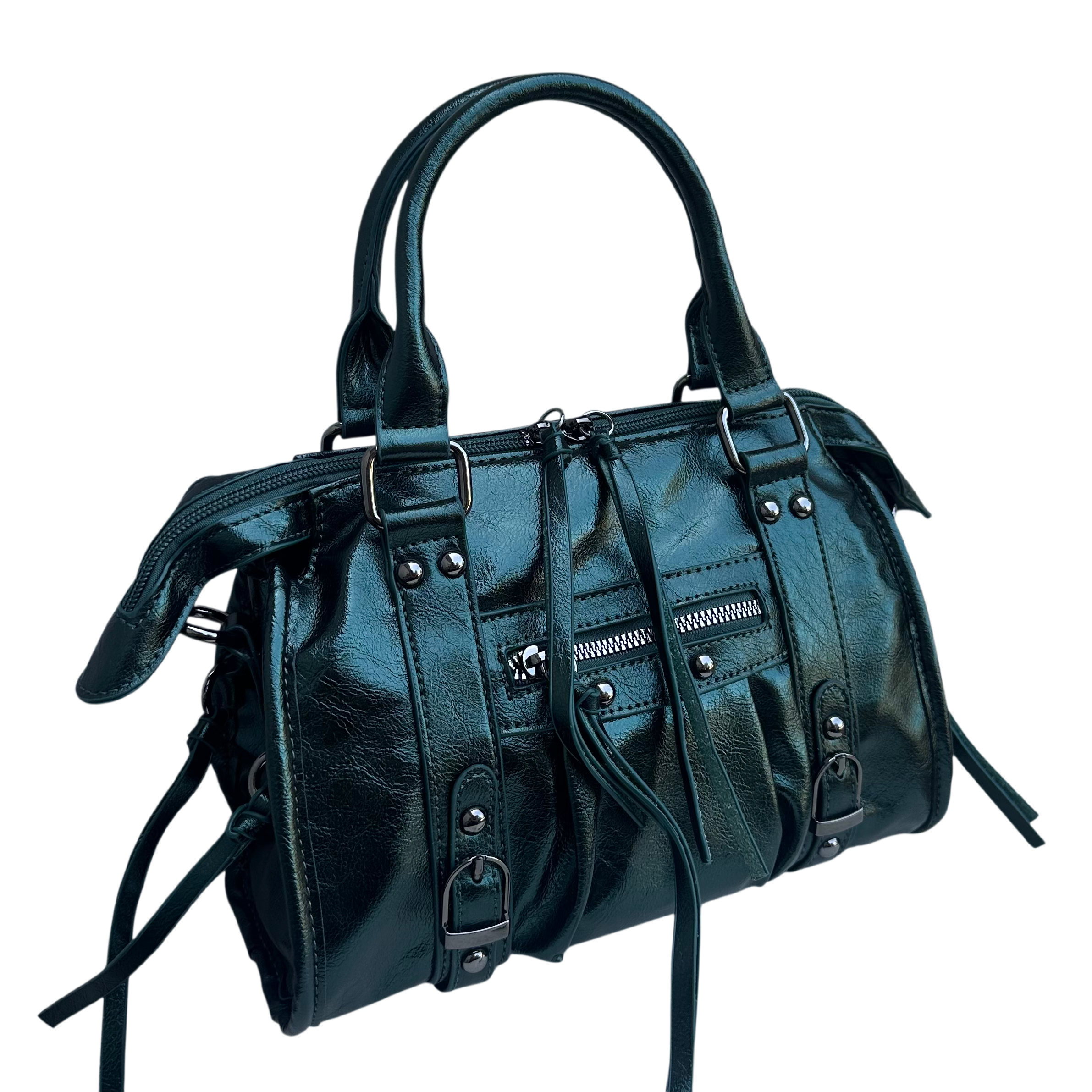 Liv Glowy Medium Tas - Metallic Donker Groen