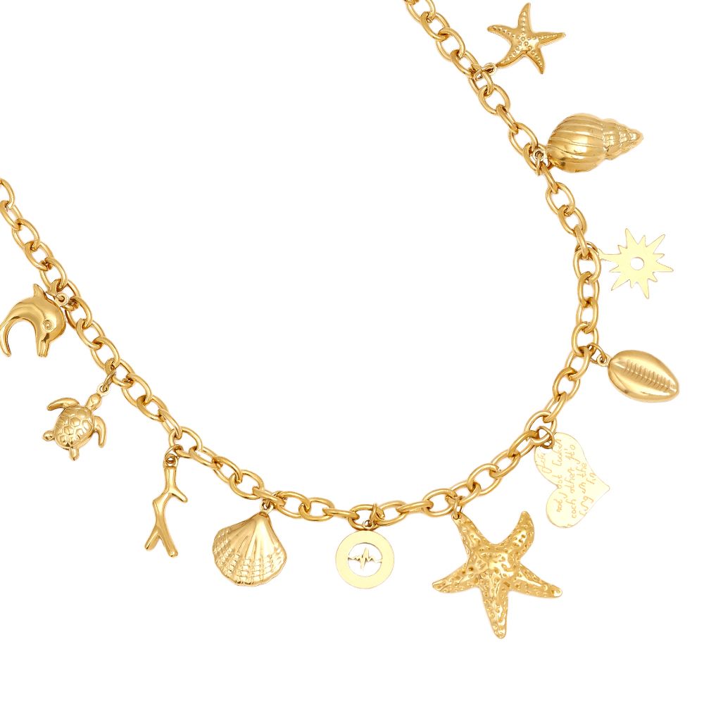 Seashell Necklace 40 cm - Gold