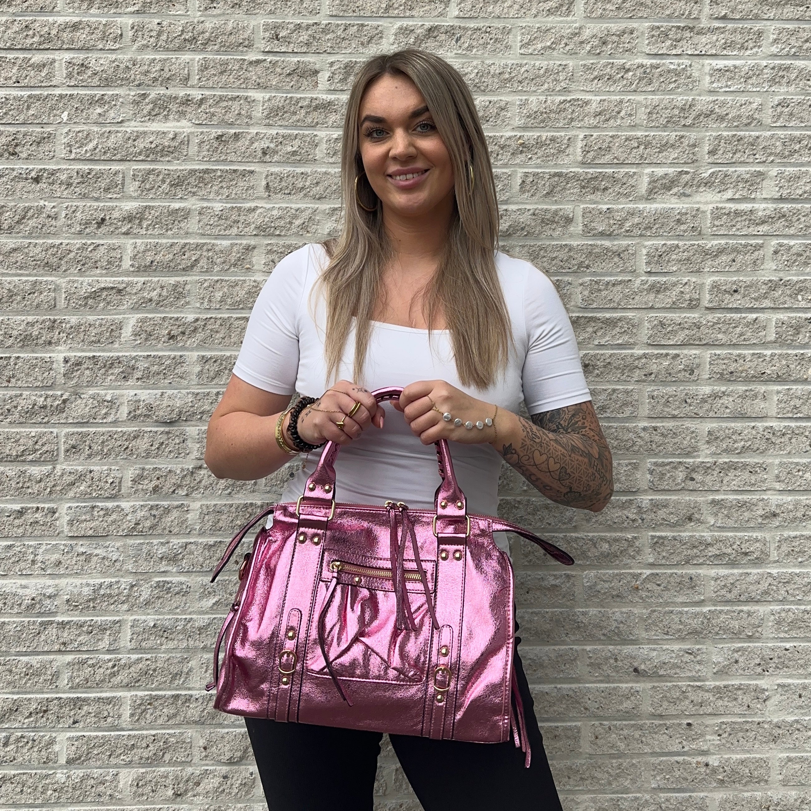 Liv Metallic Large Tas - Roze
