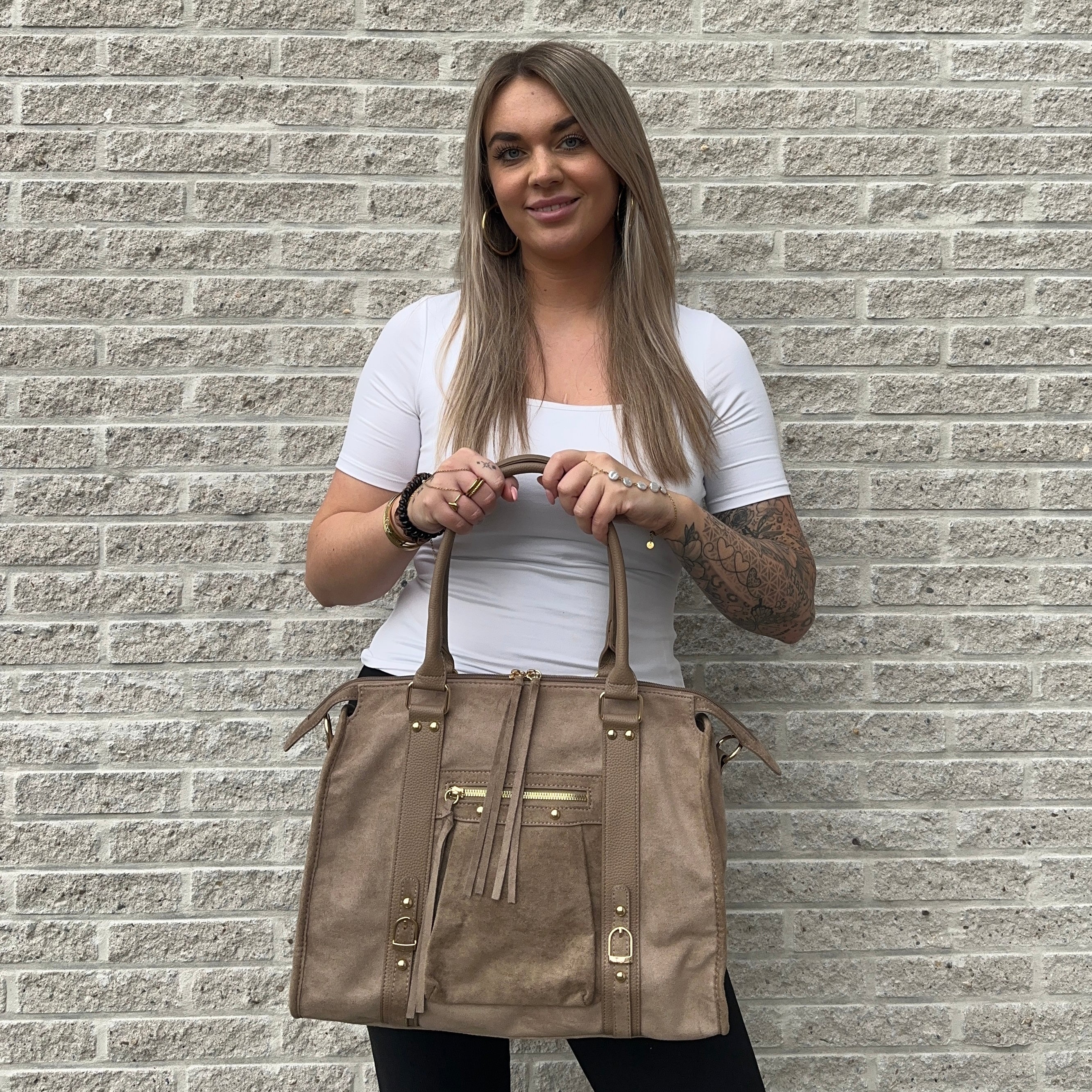 Liv Suède XL Tas - Taupe