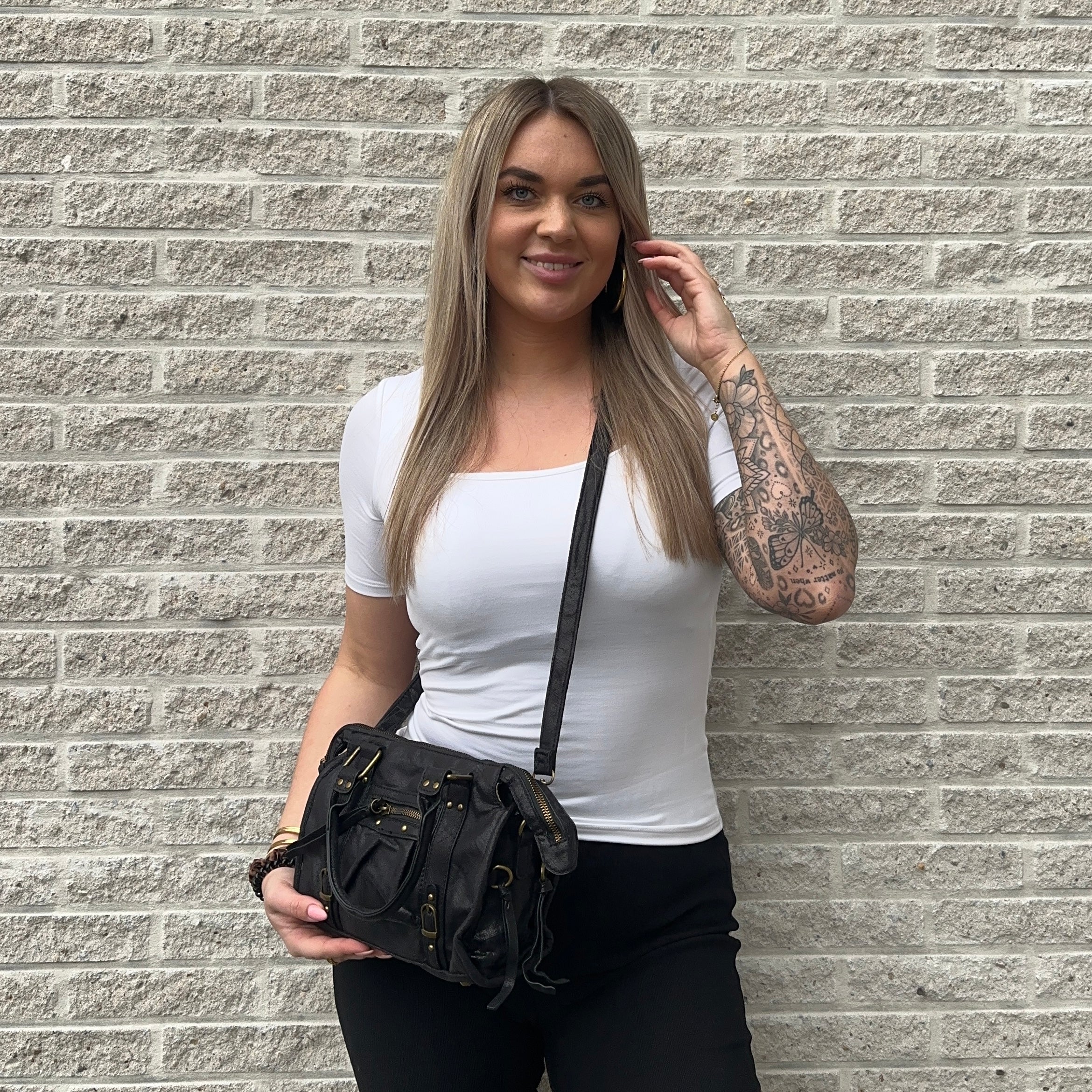 Liv Glossy Medium Tas - Zwart