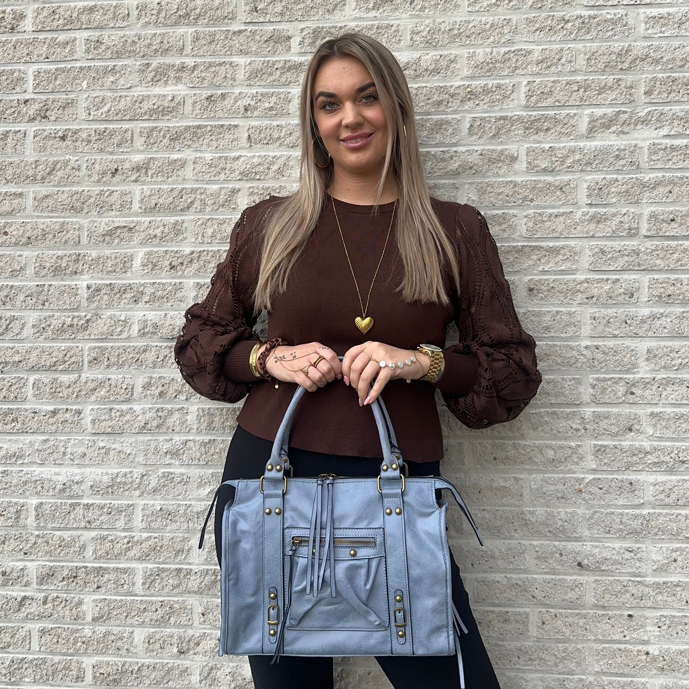 Liv Blossom Large Tas - Jeans