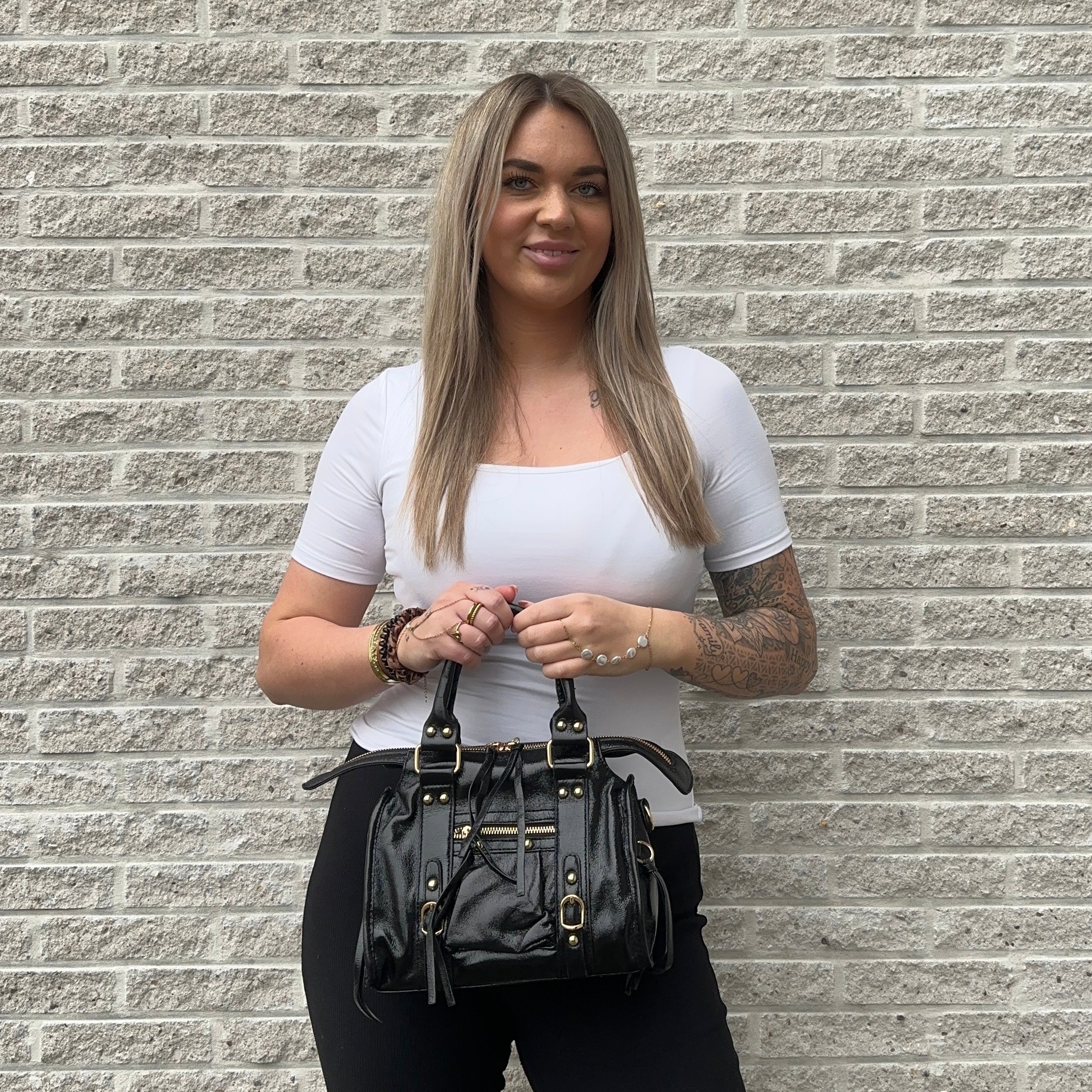 Liv Metallic Medium Tas - Zwart