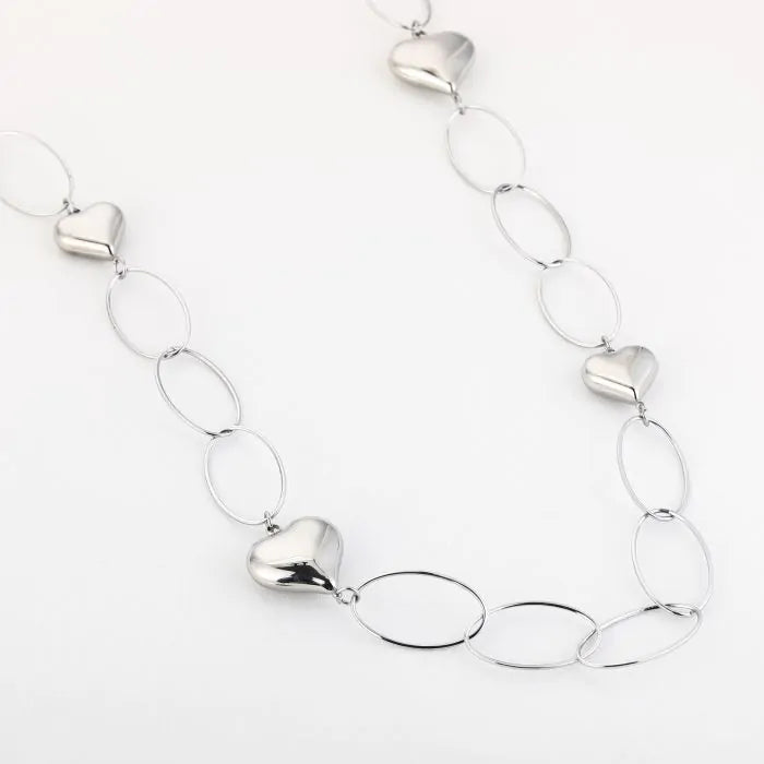 Pip Necklace 85 cm - Silver