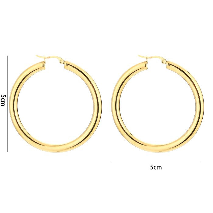 Basic Layla Hoops Earrings - Gold