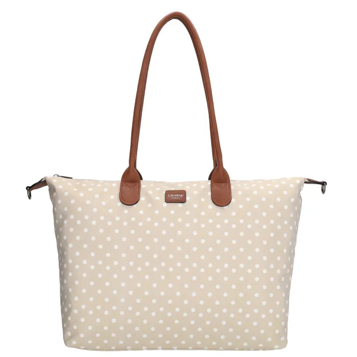 Charm London Buckingham Tas - Polka Dot Beige