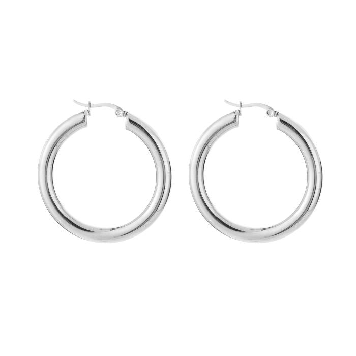 Basic Small Carlijn Hoops Earrings - Silver