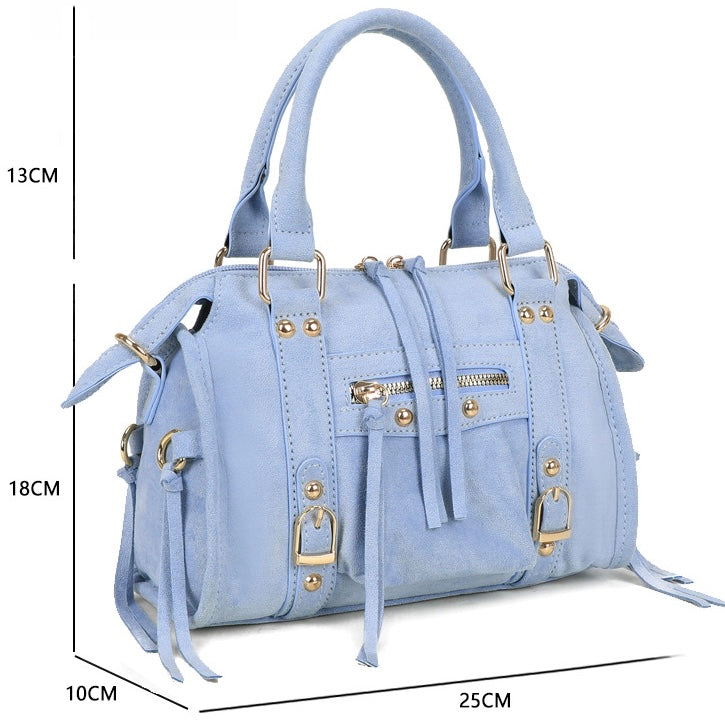 Liv Classic Suède Medium Tas - Baby Blauw