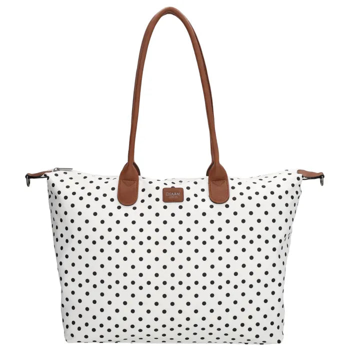 Charm London Buckingham Tas - Polka Dot Wit