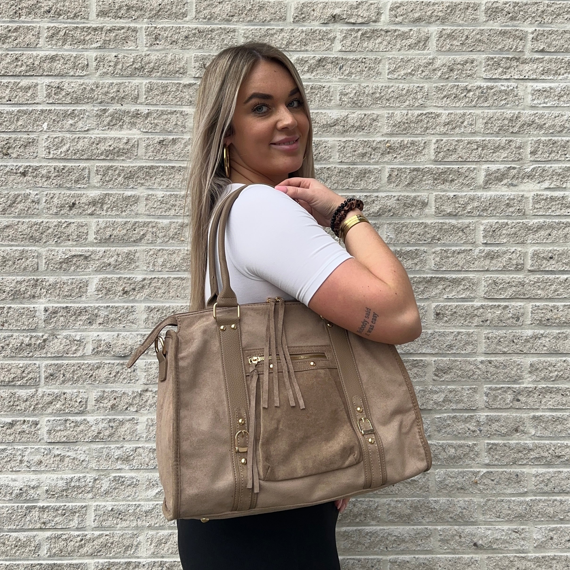 Liv Suède XL Tas - Taupe