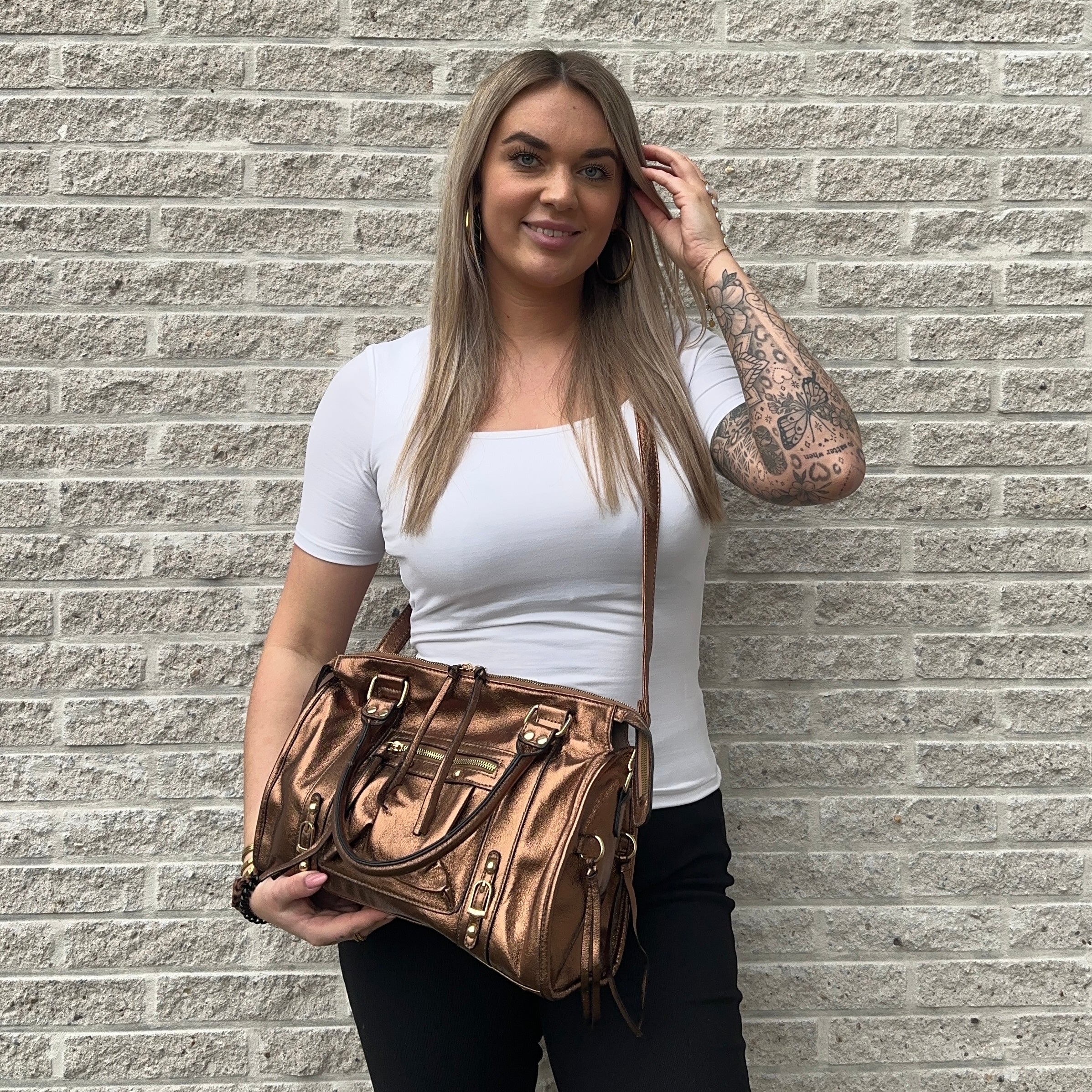 Liv Shiny Large Tas - Bronze