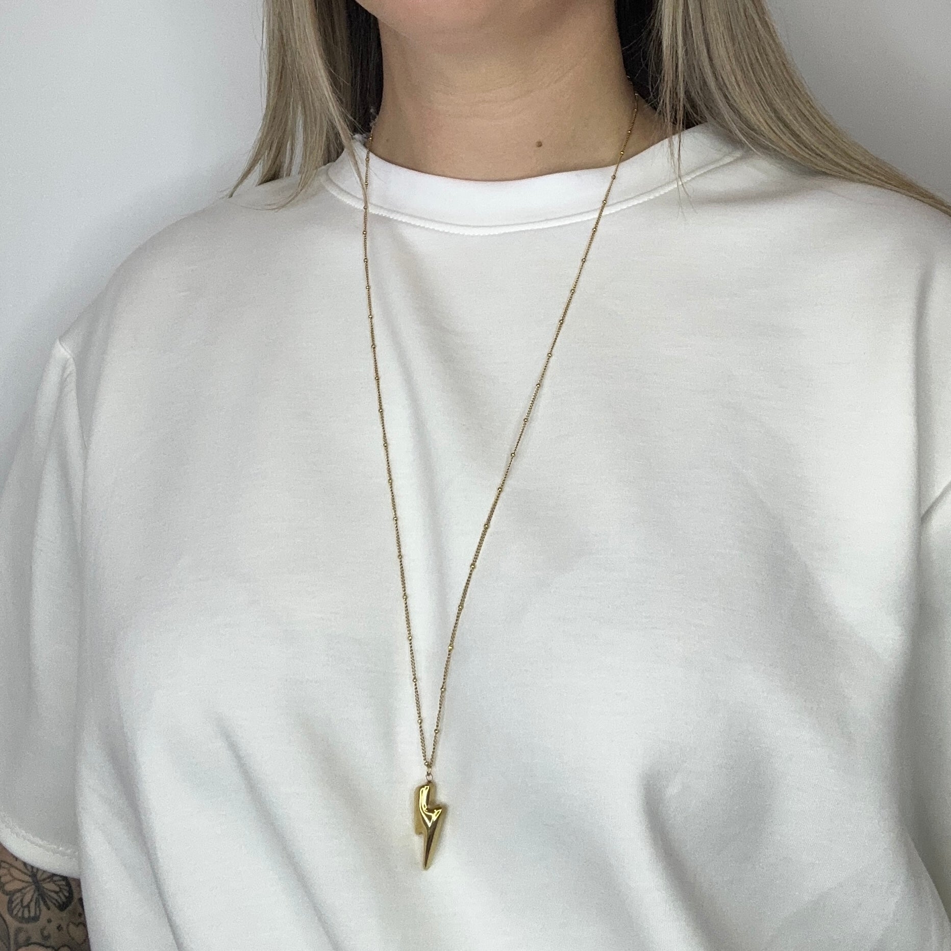 Bliksem Necklace 80 cm - Gold