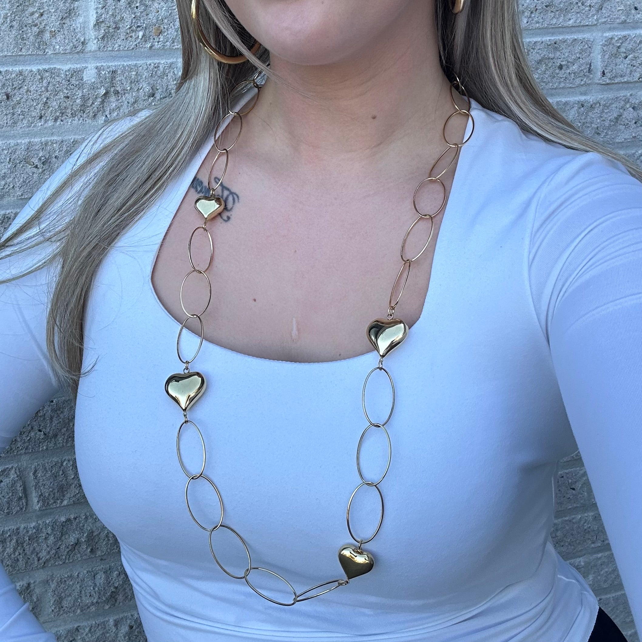 Pip Necklace 85 cm - Gold