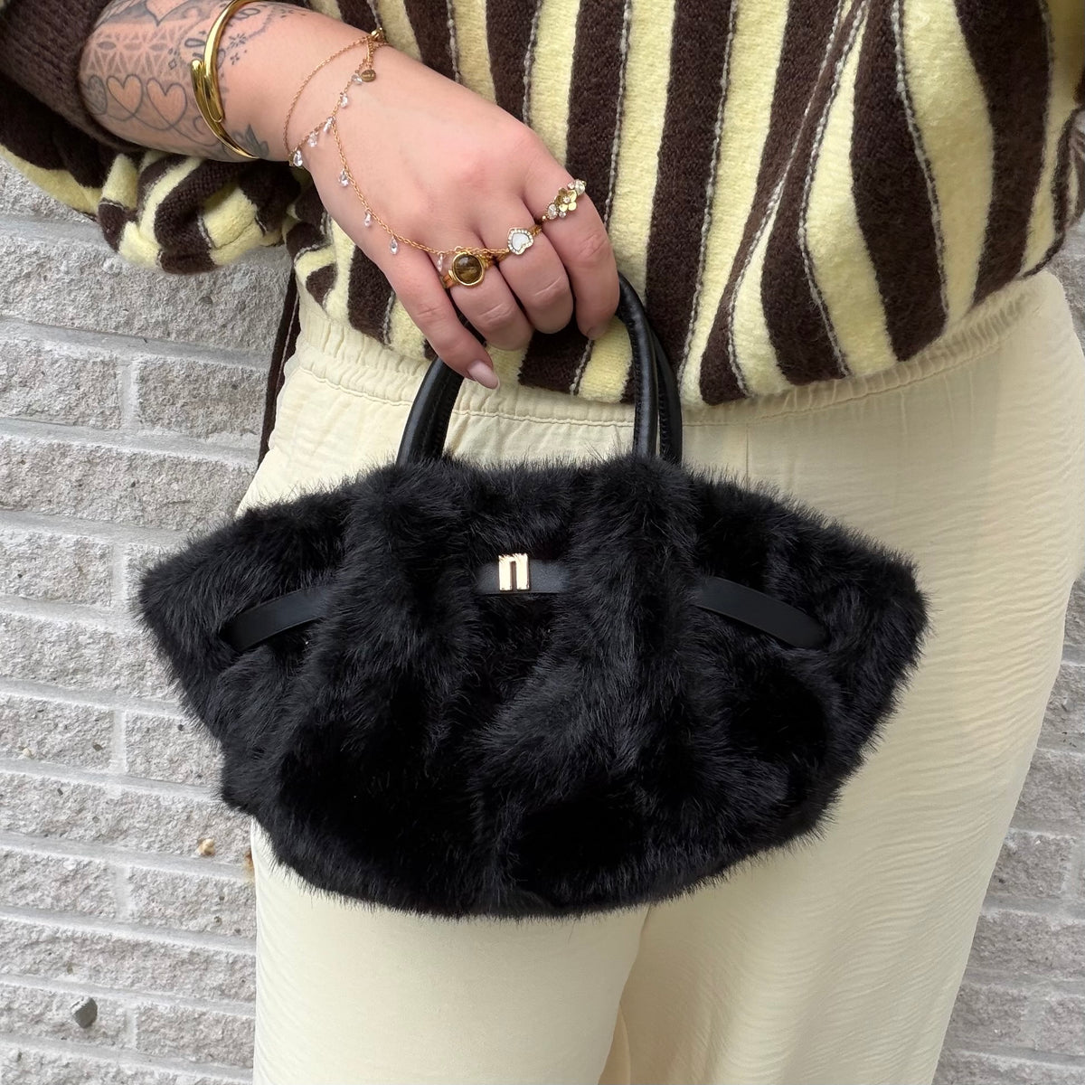 Marley Fluffy Small Tas - Zwart