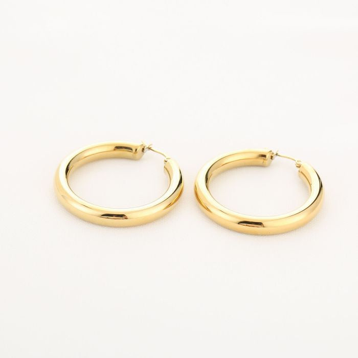Basic Small Carlijn Hoops Earrings - Gold