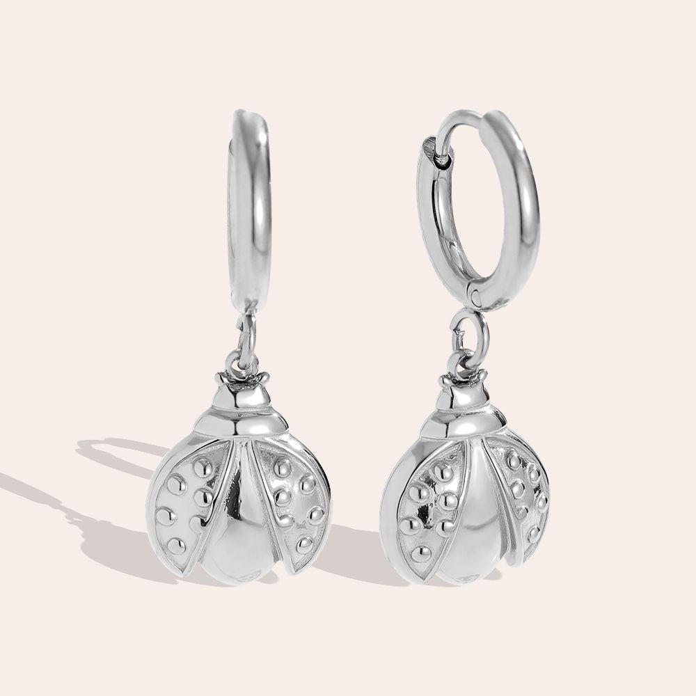 Ladybug Earrings - Silver