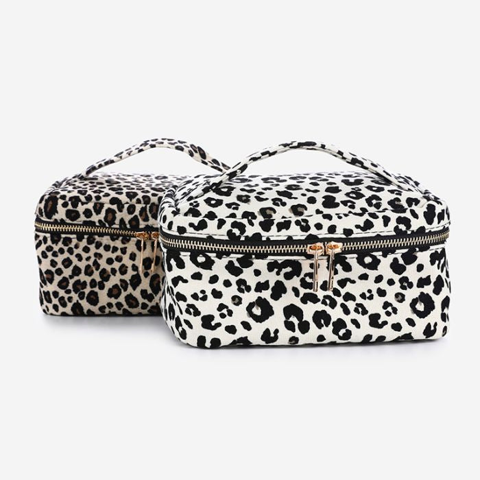 Make Up Tas - Leopard Wit