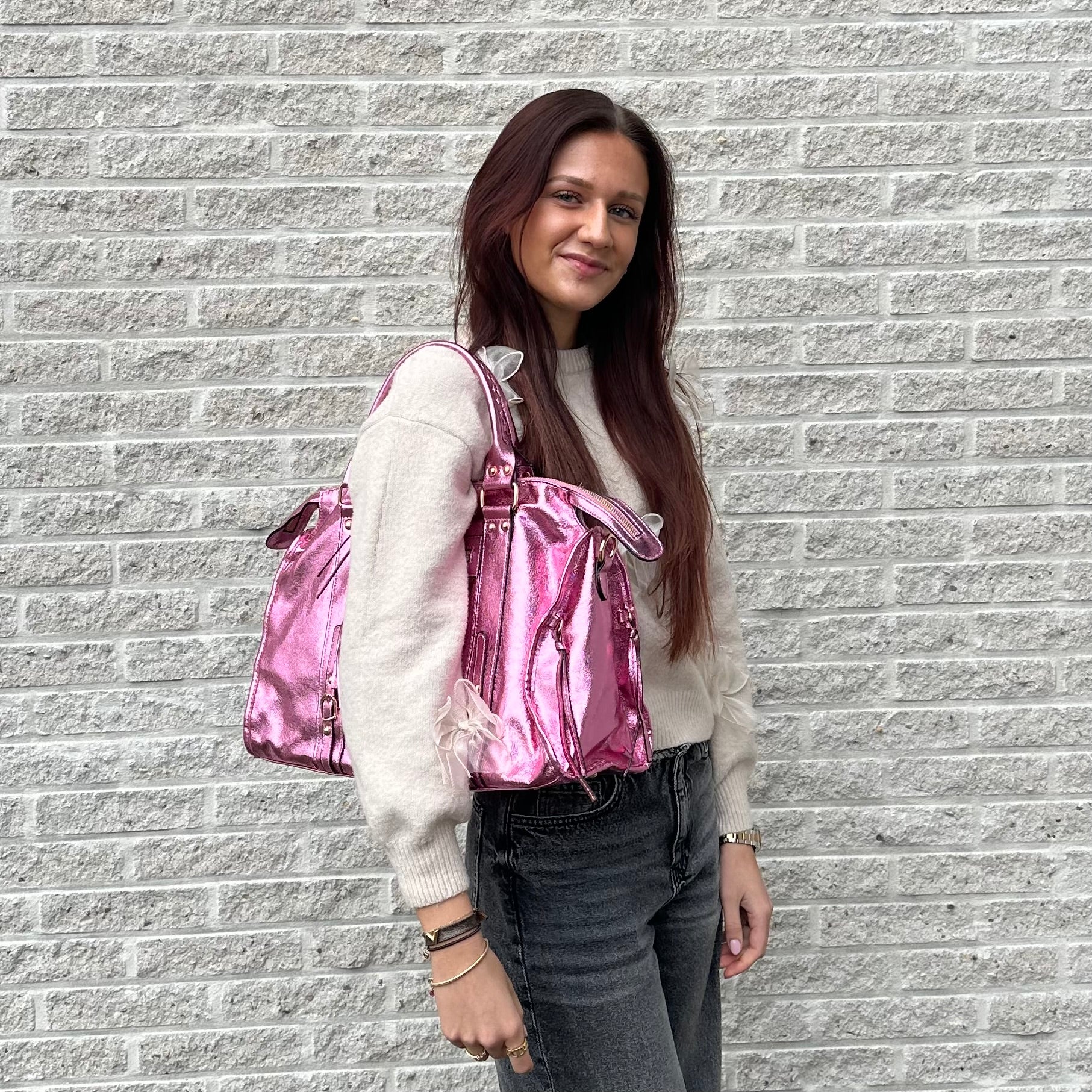 Liv Metallic XL Tas - Roze